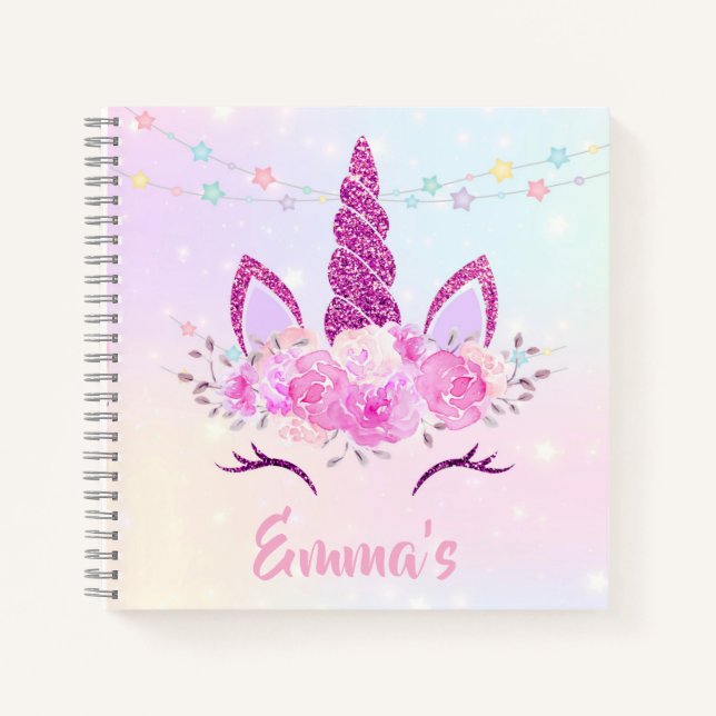 Ustom Unicorn Sketchbook for Kids  Notebook (Front)