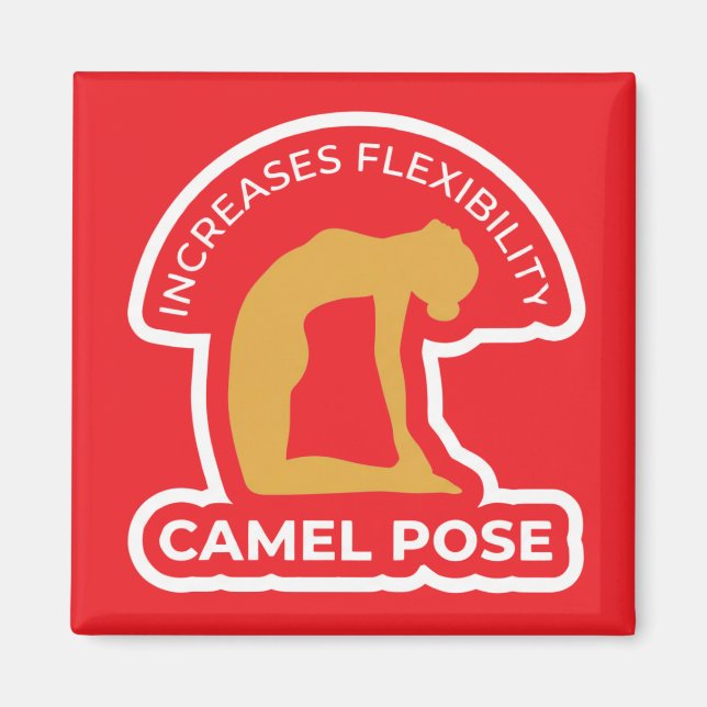 Ustrasana Camel Pose • Increases Flexibility Yoga Magnet (Front)