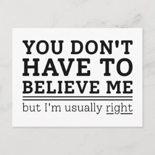 Usually Right Postcard