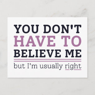 Usually Right Postcard