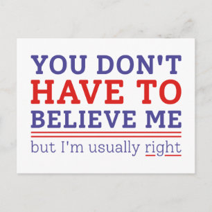 Usually Right Postcard