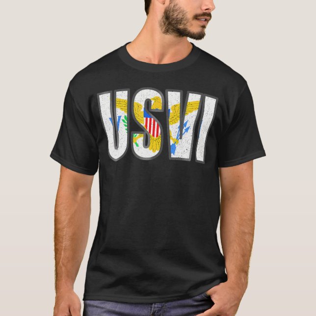 Usvi Flag Proud United States Virgin Islands Roots T-Shirt (Front)