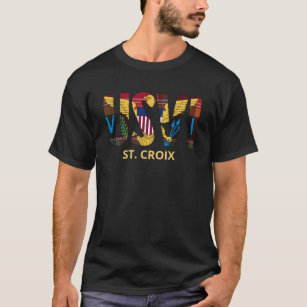 USVI US Virgin Islands Flag St. Croix Madras  T-Shirt