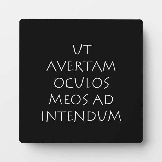 Ut avertam oculos meos ad intendum plaque (Front)