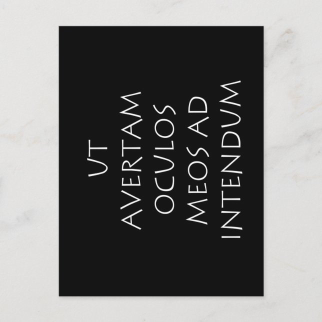 Ut avertam oculos meos ad intendum postcard (Front)