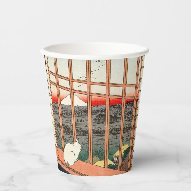 Utagawa Hiroshige - Asakusa Rice fields Paper Cups (Front)