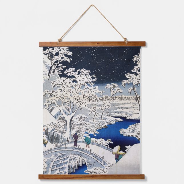 Utagawa Hiroshige - Drum Bridge at Meguro Hanging Tapestry (Front)
