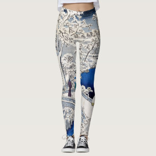 Utagawa Hiroshige - Drum Bridge at Meguro Leggings