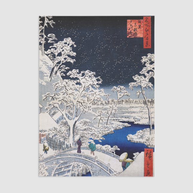 Utagawa Hiroshige - Drum Bridge at Meguro Tissue Paper (Creator Uploaded)