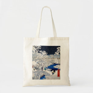 Utagawa Hiroshige - Drum Bridge at Meguro Tote Bag
