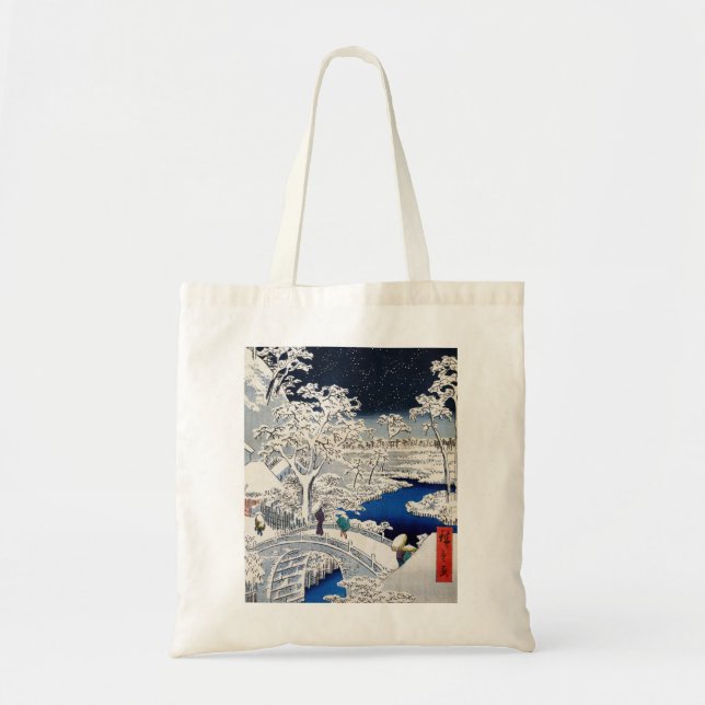 Utagawa Hiroshige - Drum Bridge at Meguro Tote Bag (Front)