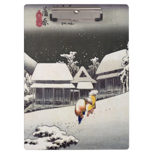 Utagawa Hiroshige - Evening Snow at Kanbara Clipboard