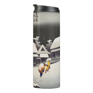Utagawa Hiroshige - Evening Snow at Kanbara Thermal Tumbler