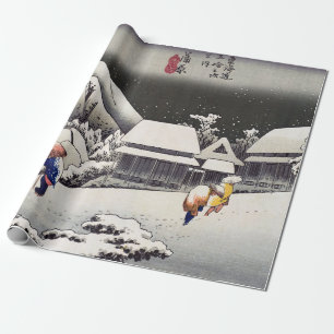 Utagawa Hiroshige - Evening Snow at Kanbara Wrapping Paper