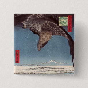 Utagawa Hiroshige - Fukagawa Susaki and Jumantsubo 15 Cm Square Badge