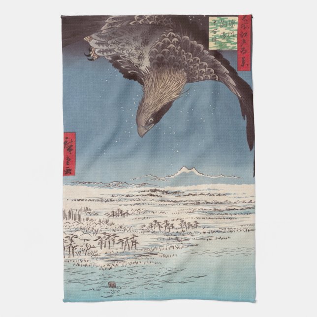 Utagawa Hiroshige - Fukagawa Susaki and Jumantsubo Tea Towel (Vertical)