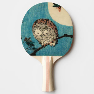 Utagawa Hiroshige - Horned Owl on Maple Branch Ping Pong Paddle