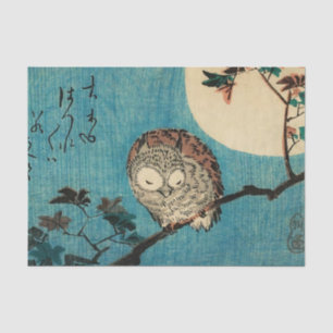 Utagawa Hiroshige - Horned Owl on Maple Branch Tissue Paper