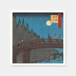 Utagawa Hiroshige - Kyoto Bridge by Moonlight Napkin