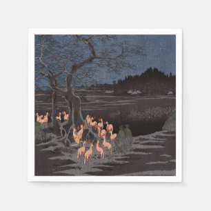 Utagawa Hiroshige - New Year's Eve Foxfires Napkin
