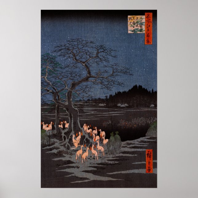 Utagawa Hiroshige - New Year's Eve Foxfires Poster (Front)
