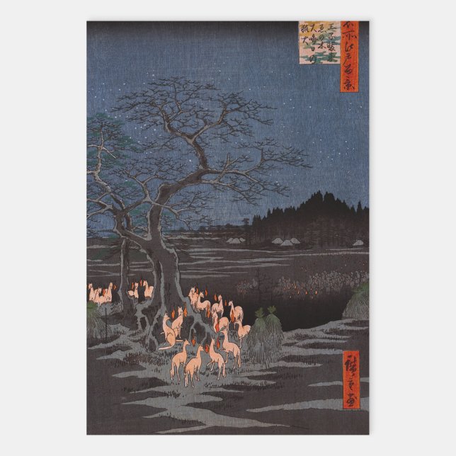 Utagawa Hiroshige - New Year's Eve Foxfires Wrapping Paper Sheet (Creator Uploaded)