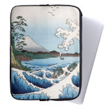 Utagawa Hiroshige - Sea off Satta, Suruga Province Laptop Sleeve<br><div class="desc">Sea off Satta in Suruga Province - From the series Thirty-six Views of Mount Fuji - Utagawa Hiroshige,  Woodblock colour print,  1858. Ukiyo-e print shows waves crashing on rocks along the coast at Satta in the Suruga Province,  with view of Mount Fuji in the background.</div>