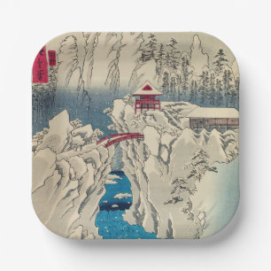 Utagawa Hiroshige - Snow on Mount Haruna Paper Plate