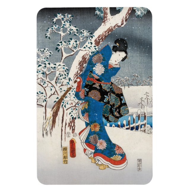 Utagawa Hiroshige - Tale of Genji, Elegant Woman Magnet (Vertical)