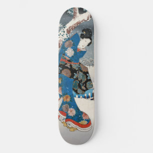 Utagawa Hiroshige - Tale of Genji, Elegant Woman Skateboard