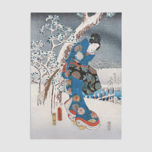 Utagawa Hiroshige - Tale of Genji, Elegant Woman Tissue Paper