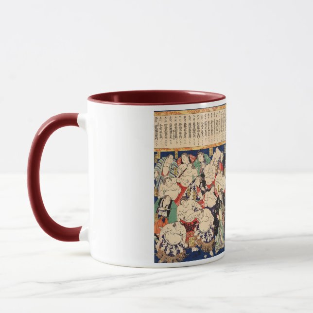Utagawa Kuniteru the second, Sumo Wrestler Mug (Left)