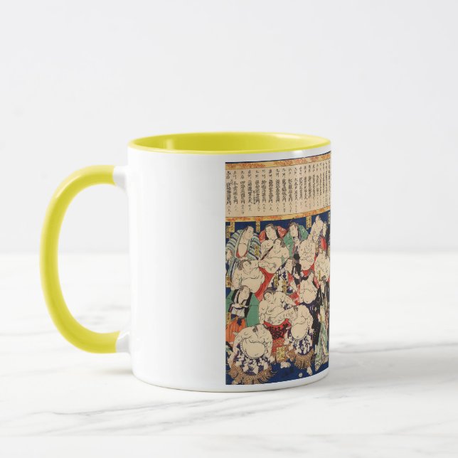 Utagawa Kuniteru the second, Sumo Wrestler Mug (Left)