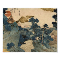 Utagawa Kuniyoshi - An Evening View of Fuji