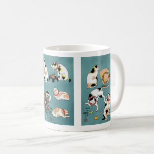 Utagawa Kuniyoshi, Many cats in different poses Coffee Mug