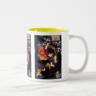 Utagawa Kuniyoshi, the ogre it is young carp suppr Two-Tone Coffee Mug