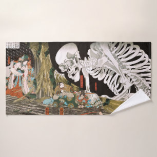 Utagawa Kuniyoshi Warrior vs. Ghost,Japanese Art Bath Towel Set