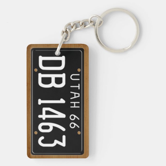 Utah 1966 Vintage License Plate Keychain (Back)
