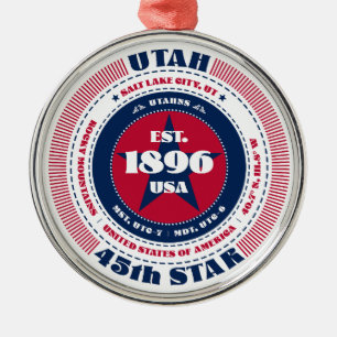 Utah 45th State Christmas Ornament
