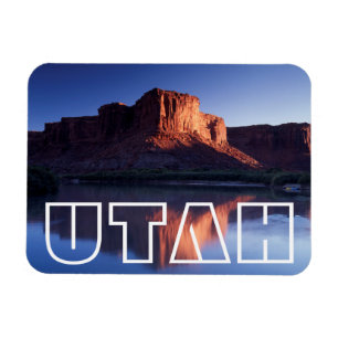 Utah, A mesa reflecting in the Colorado River 2 Magnet