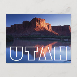 Utah, A mesa reflecting in the Colorado River 2 Postcard