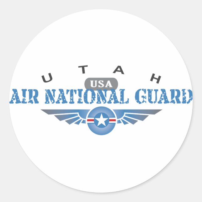 Utah Air National Guard Classic Round Sticker (Front)
