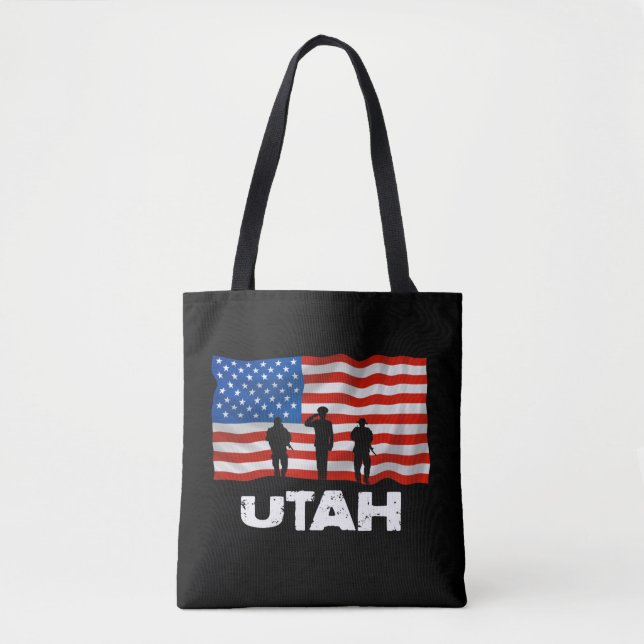 Utah, American Flag Tote Bag Christmas (Front)