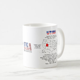 Utah American state on a map and useful info Coffee Mug