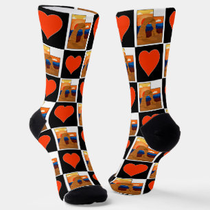 Utah Arches Illustrated State Map UT Heart Pattern Socks