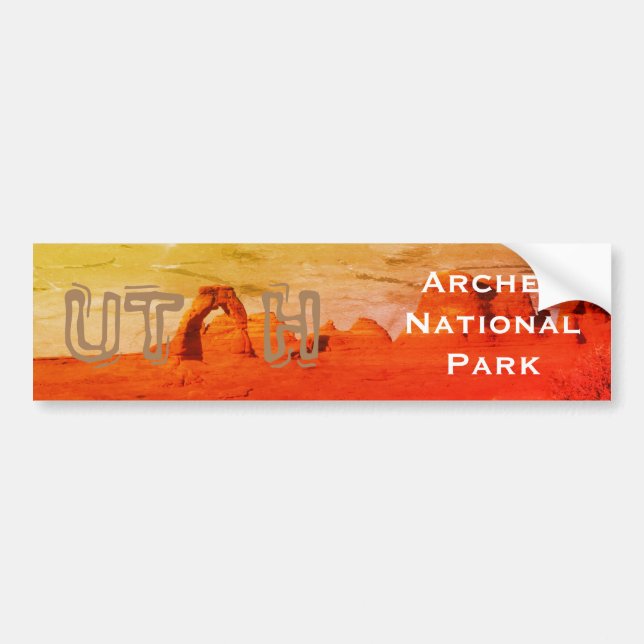 UTAH, Arches National Park Bumper Sticker (Front)