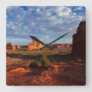 Utah, Arches National Park, rock formations 1 Square Wall Clock