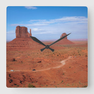 Utah. Arizona Border, Navajo Nation, Monument Square Wall Clock