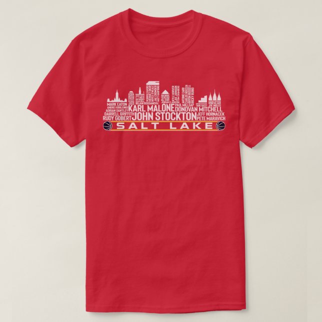 Utah Basketball Team All Time Legends Salt Lake Ci T-Shirt (Design Front)