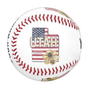 Utah Bee United States Retro Map Vintage USA Baseball